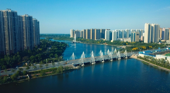 （菏澤市城市鳥瞰圖。圖片來源：菏澤市攝影家協會）